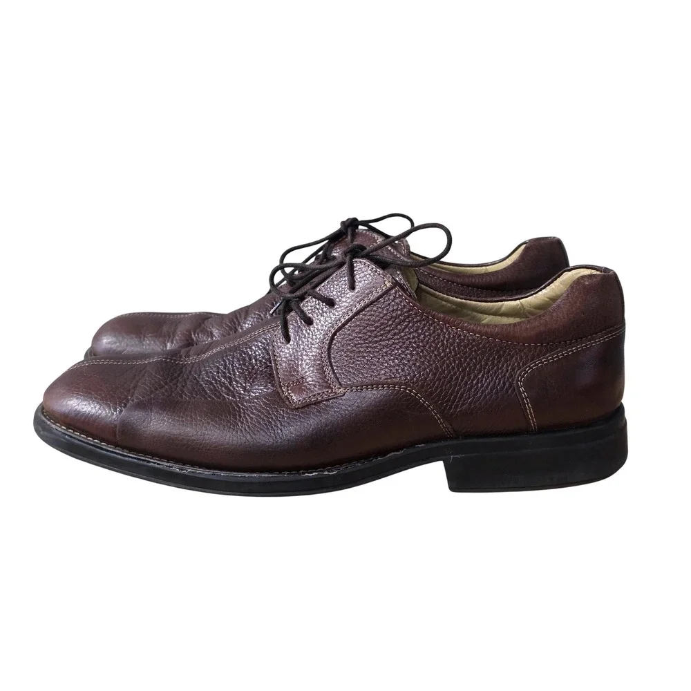 Belvedere Bay Bridge Mens Brown Pebbled Leather Split Toe Oxford Size 15.D‎